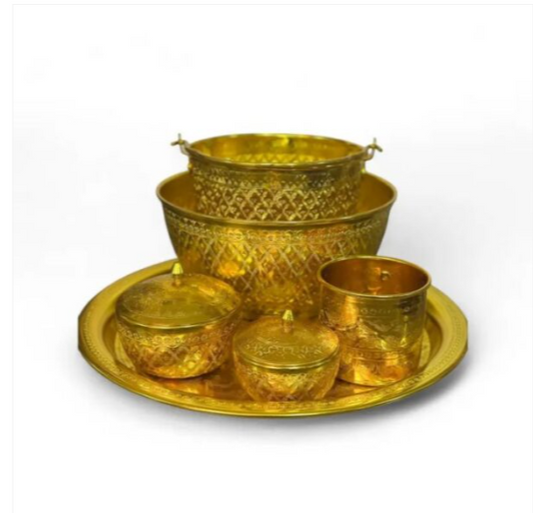 Coffe preparation ceremony set 6pcs – gold