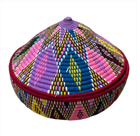 Ethiopian/Eritrea Colorful Hand Woven Mesob(Yekiri Agelgil – Fetli Agelgil)