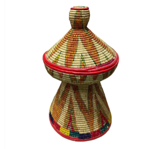 Hand Made Mesobwerk Basket (small) – Ethiopian Eritrean Exquisite Hand Woven Decorative & Serving Basket with best design
